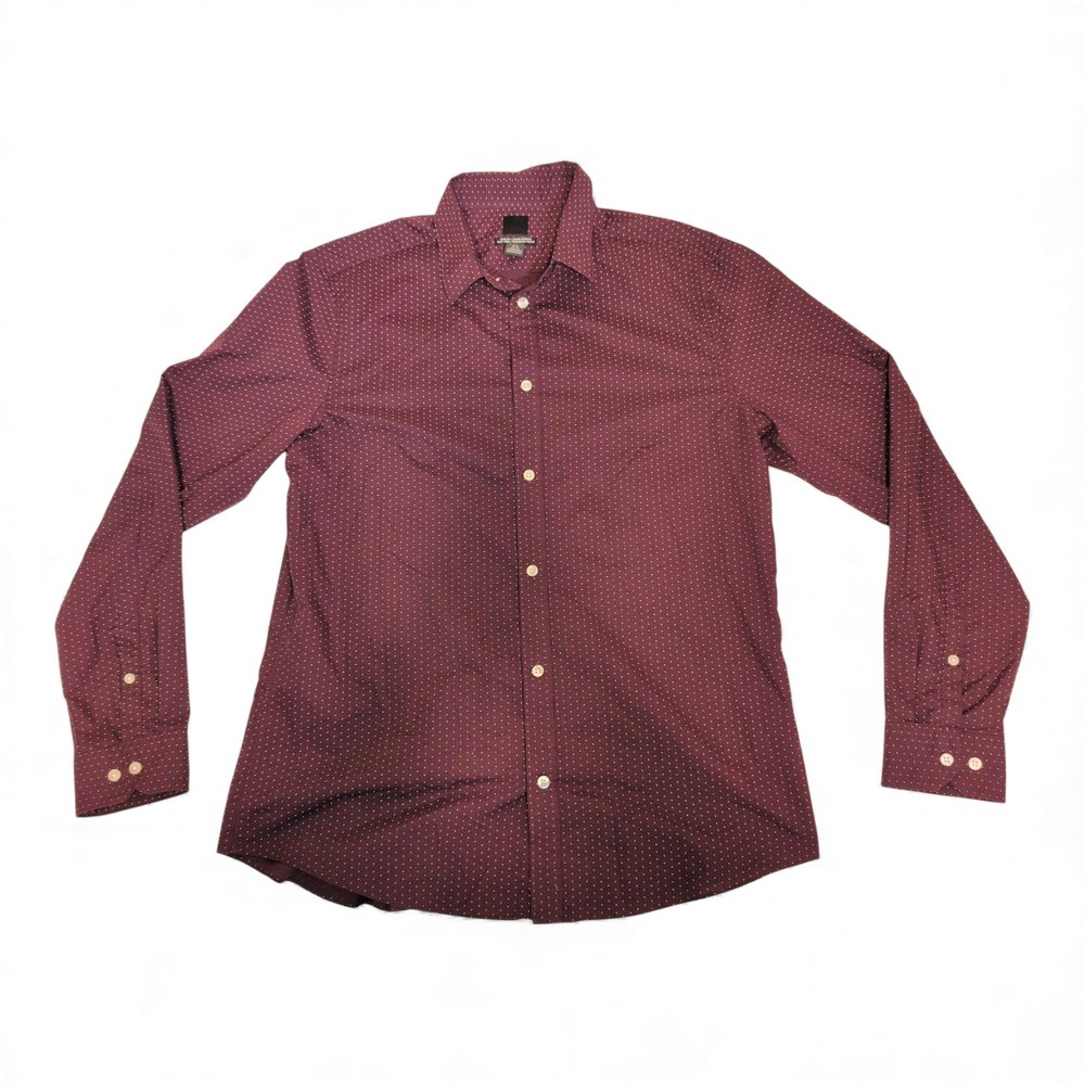 H&M Men's Purple Microdot Button-Down‎ Shirt XL